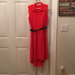 Cato Sz 12, orange w/gold buttons, sleeveless